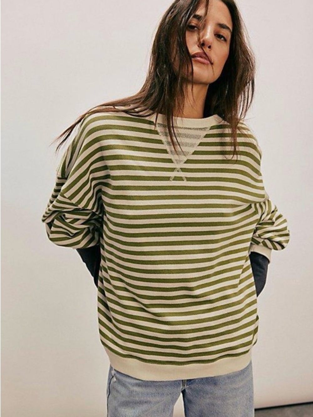 Free people X We The Free Classic Striped Oversized Crewneck